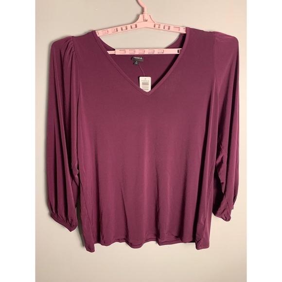 NWT Torrid Studio Knit‎ V-Neck Puff Long Sleeve Top 1X - Picture 5 of 12